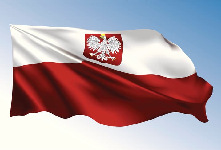 Poland flag illustrated with gradient mesh tool.