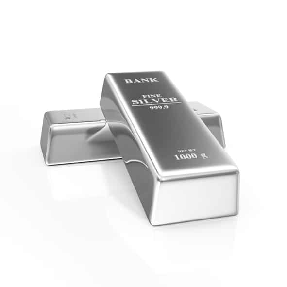Two Silver Bars on white background